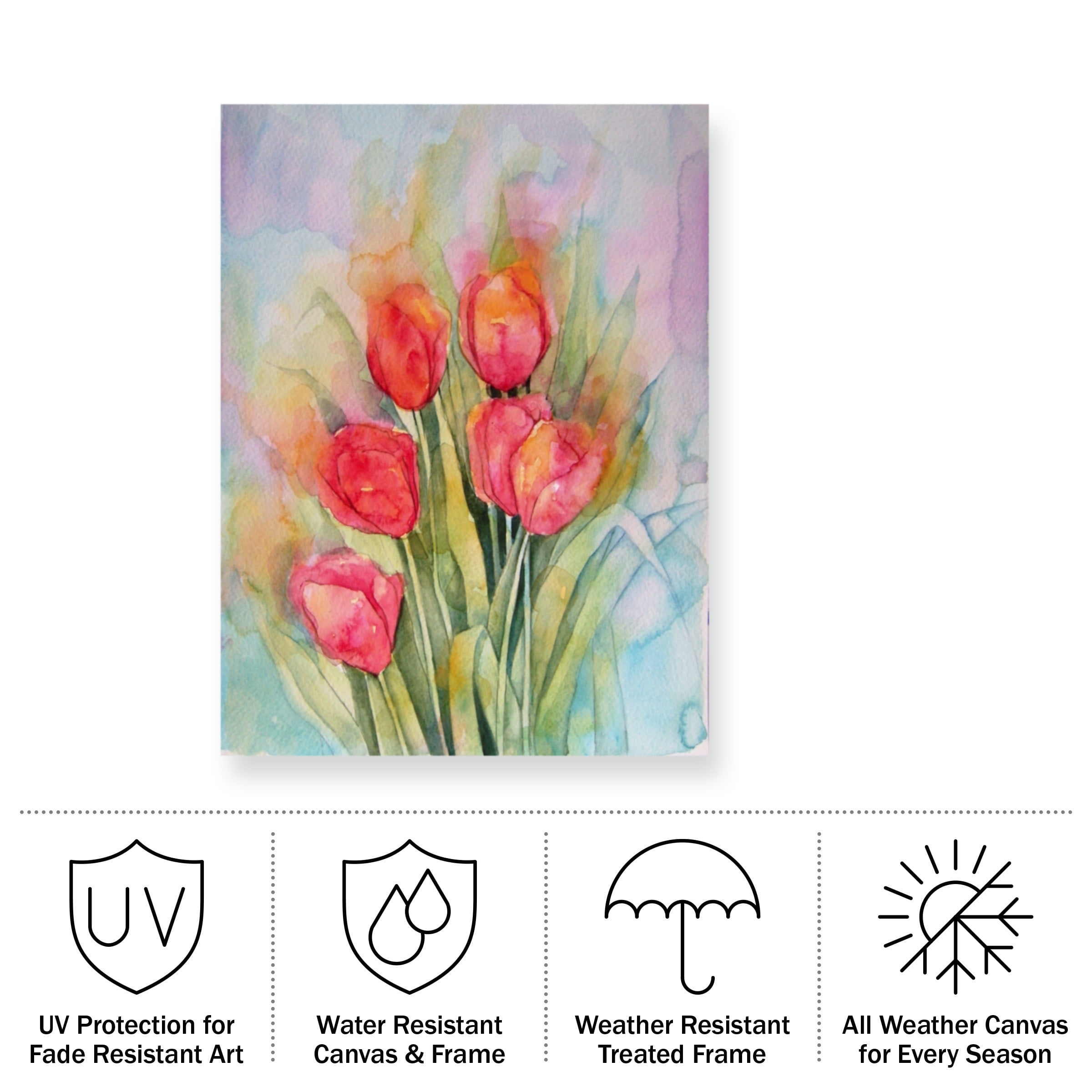 Angie Livingstone 'Vibrant Tulips' Outdoor Canvas 32x24