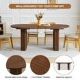 thumbnail image 3 of Mesa de comedor ovalada Weselon de 180 cm, base de listones de madera, nogal, 3 of 8