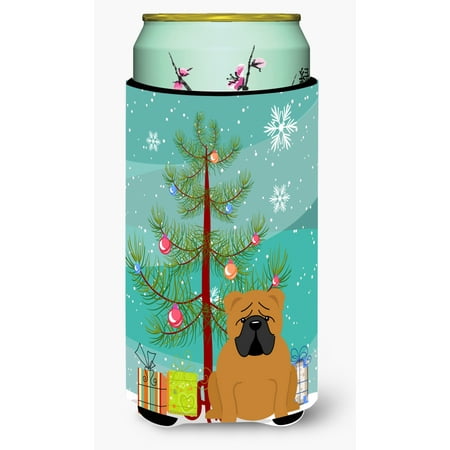 

Carolines Treasures BB4247TBC Merry Christmas Tree English Bulldog Red Tall Boy Beverage Insulator Hugger Tall Boy