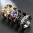thumbnail image 2 of Frosted Stainless Steel Moon And Star Fidget Rings For Men Anti Stress And Anxiety Rotating Ring Fidget Metal Spinner Anillos ring-1567 11, 2 of 6