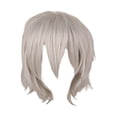 thumbnail image 3 of Cosplay peluca corta/ moda puntiaguda en capas unisex básica resistente al calor esponjoso Anime peluca / para disfraz de de Halloween , Blanco Macarena Peluca corta para hombre, 3 of 8