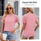 thumbnail image 4 of Blusas de moda para mujer, camisetas de cuello redondo, sexys, con retazos de encaje, de manga corta, blusas casuales de punto, 4 of 7