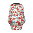thumbnail image 2 of Fotbe Strawberries Pattern Car Seat Covers for Babies, Nursing Breastfeeding Cover Infant Carseat Canopy, Soft Stretchy Carrier Cover, 2 of 9