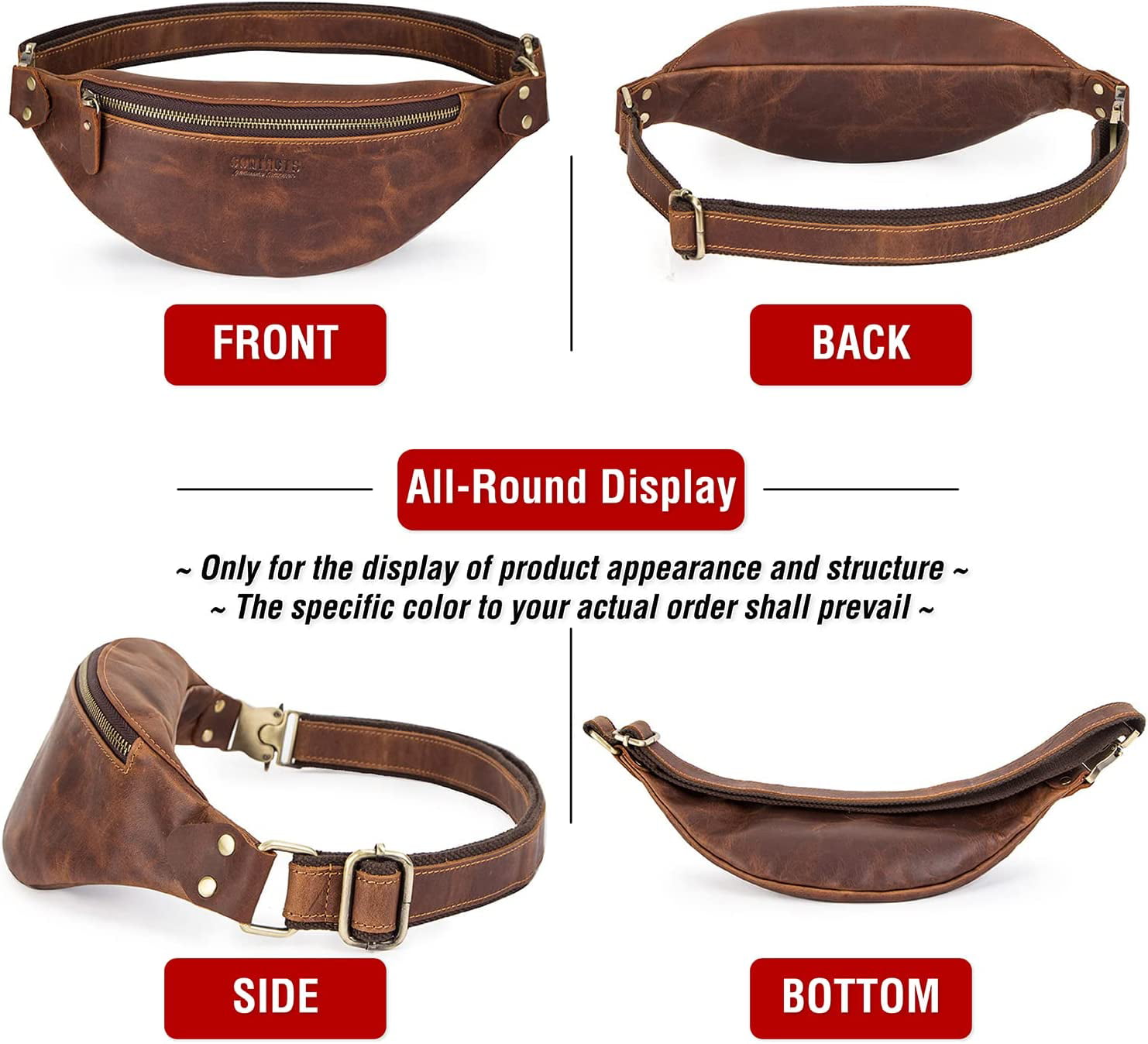  Tuoig Fashion Plaid Men Chest Bag Small Crossbody Belt Bags Man  Zipper Cross Body (Color : 1-Brown) : Clothing, Shoes & Jewelry
