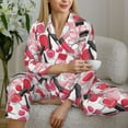 thumbnail image 6 of Lsque Makeup Pattern Long Sleeve Pajama Set for Women - Soft 2-Piece Sleepwear and Loungewear Set with Pockets, Comfy Nightwear-Small, 6 of 7