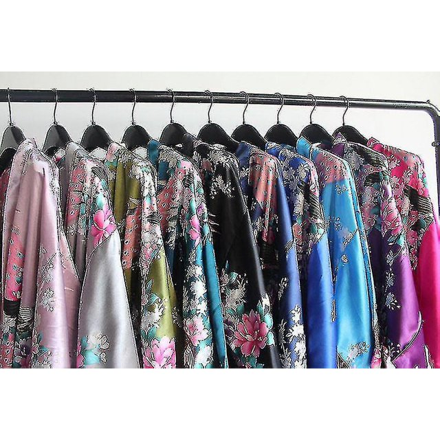Kimono Yukata Pyjama avec Ceinture en Satin de Soie