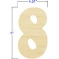 thumbnail image 2 of Pack of 1, 8 Inch x 1/8" Baltic Birch 8 Wood Numbers in The Goudy Font for Wood Craft Project, Children or Adult Art Work, Home and Holiday Décor and DIY Fun, Made in USA, 2 of 2