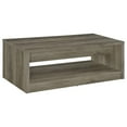 thumbnail image 4 of Lix 47 Inch Coffee Table with 1 Drawer- MDF- Rustic Weathered Gray Finish, 4 of 5