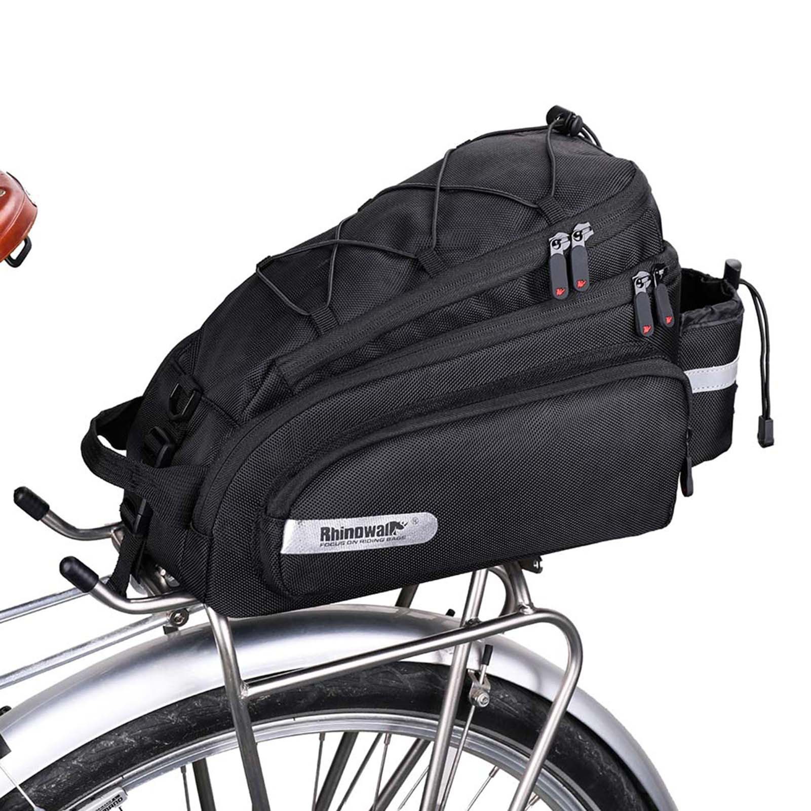 Bicycle Rear Seat Bag Bike Carrier Rack Seat Trunk Bag with Rain Cover