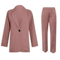 thumbnail image 4 of Women's Casual Long Sleeve Lapel Cardigan Suit Jacket And Pants Set, Solid Color Standard Fit With Material, Perfect For Daily Wear In Autumn And Spring With Size S To, 4 of 5