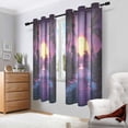 thumbnail image 2 of Yayeee Window Curtains Light Filtering 63"x42" Grommet Panel Pair Home Living Room Decor, Blue Neon Road, 2 of 7