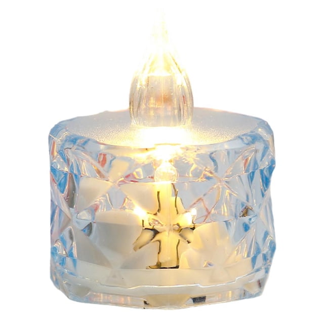Electronic LED Crystal Candle Lamp, Battery Operated Mini Flameless Pillar for Home Decoration, Wedding & Festival Ambiance Lighting, Multi-Color Options, 5.5x4cm