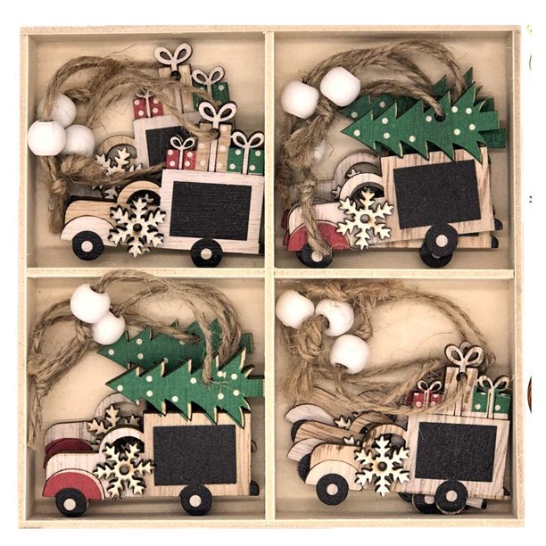 De Colgantes Colgantes De Madera Para Navidad, Adornos De Coche De Alce De Madera Para Decoración Navideña Diy 12 Uds. Advancent HA045216-02