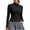 Black half zip athletic top women a1, variant on thefmos Women's Half Zip Athletic Top Long Sleeve Slim Fit Solid Color Pullover Tops Running Yoga Gym Workout Outfit, Black M