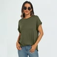 thumbnail image 3 of SUNBS Women's Oversized Tops Business Casual Short Sleeve T-Shirt Summer Blouses, 3 of 7