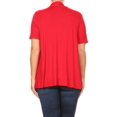 thumbnail image 2 of BNY Corner Women Plus Size Short Sleeve Cardigan Open Front Casual Cover Up Red 1X 433 SD, 2 of 4