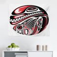 thumbnail image 1 of Tribal Tapestry, Mexican Style Aztec Patterned Retro Hand Drawn Design Abstract, Fabric Wall Hanging Decor for Bedroom Living Room Dorm, 2 Sizes, Blue Orange Ivory, by Ambesonne, 1 of 1
