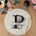 thumbnail image 3 of Letter P Round Placemats Set of 8, Braided Polypropylene Place Mats, Monogram Words Washable Table Mats for Kitchen Dinner Holiday Wedding Party Coffee Table Decoration 15", 3 of 9