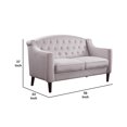 thumbnail image 2 of Benjara BM220372 Fabric Upholstered Loveseat with Button Tufted Back & Sloped Arms, Gray - 37 x 33 x 56 in., 2 of 3