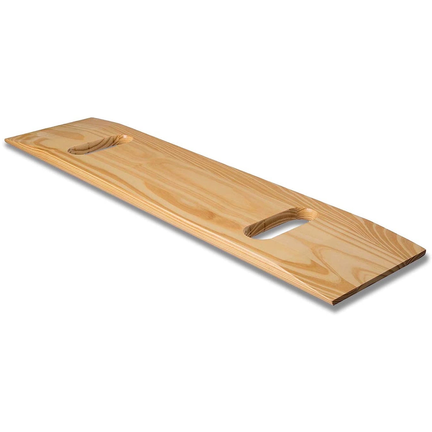 DMI Wooden Transfer Slide Board for Patients and Seniors, Heavy-Duty 440 lb Capacity, 30" x 8", 2 Cut-Out Handles, FSA / HSA