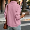 thumbnail image 5 of FAZVAOO Womens Tops,Mock Neck Drop Shoulder Fleece Lined Button Pullover Sweatshirt Pink 2XL, 5 of 8