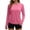 Hot Pink, variant on XPMWRP Women's Crew Neck Side Drawstring Thumb Hole Long Sleeve Workout T Shirt Athletic Slim Fit Top for Gym Yoga, Running Blue M