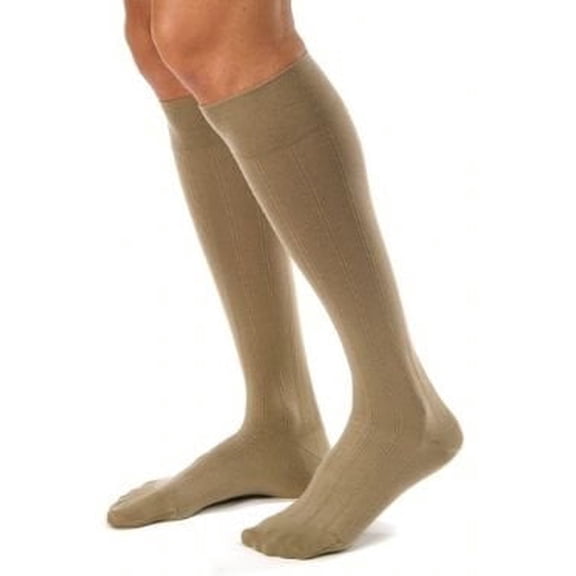 JOBST forMen Casual 20-30 mmHg Knee High Compression Socks, Black, Large