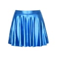 thumbnail image 6 of Inevnen Women's Shiny Flared Pleated Mini Skater Skirt Metallic Ballet Dance Disco Holographic Skirt, 6 of 8