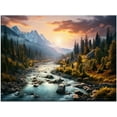 thumbnail image 5 of HFDF Nature Canvas Pictures Wall Art Mounta Wall Art for Livg Room River Snow Mounta Prts Poster National Park Canvas Picture Bedroom Landscape Style Patg Artwork Home Decor 10x8inch Framed, 5 of 5