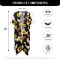 thumbnail image 6 of HELLHERO Polyester Long Kimono Swimsuit Cover Up for Beach Short Sleeve Casual Chicken, 6 of 6