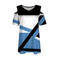 thumbnail image 5 of Summer Fashion Plus Size Tops for Womens 2025 Casual Comfortable Print Short Sleeved Off-the-shoulder Blouse T-Shirt Top, 5 of 5
