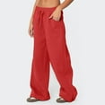 thumbnail image 4 of Wide Leg Sweatpants for Women 2026 Trendy Fashion High Waisted Drawstring Loose Long Pants with Pockets Spring Fashion Outfits, 4 of 6