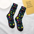 thumbnail image 4 of Uemuo Geometric 1980s Styled Printed Kids Boys Socks Seamless Crew Socks Crazy Funny Athletic Sport Socks for Children, 4 of 6