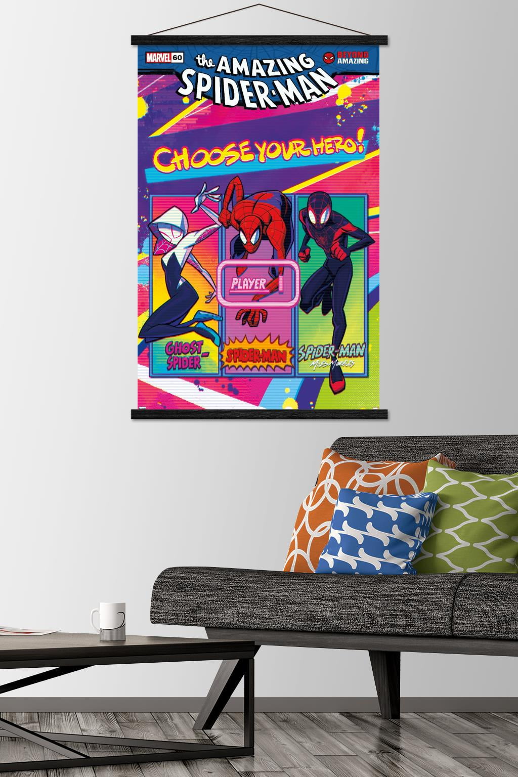 Marvel Comics - Spider-Man: Beyond Amazing - Choose Your Hero Wall Poster with Magnetic Frame, 22.375" x 34"