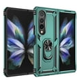 thumbnail image 2 of For Samsung Galaxy Z Fold 4 Case ,Heavy Duty Shockproof Body Phone Cover Built in Metal Rotated Magnetic Ring Holder Kickstand,Dropproof,Dustproof,Dual Layer Military-Grade Drop protection,Darkgreen, 2 of 8