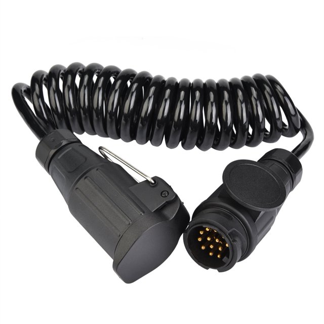 Trailer Plug, 13 Pin Trailer Plug Wiring Spring Cable Connector Adapter For Trailer