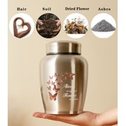 Up to 180lbs Butterfly Large Urn for Ashes for Women Men Adult Male&Female Stainless Steel