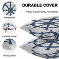 thumbnail image 4 of Waterproof Throw Pillow Covers Set of 2, 20x20 Inch Navy Blue Coastal Decorative Pillowcases Outdoor Pillow Slip Cushion Covers Set for Couch Tent Vintage Nautical Summer Rudder, 4 of 7