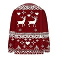 thumbnail image 5 of QATAINLAV Christmas Cardigans Sweater for Women Funny Holiday Graphic Knit Sweaters Tops Long Sleeve Button Down Jacket, Wine, XL, 5 of 6