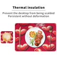 thumbnail image 6 of Square Leather Placemat Set One SizeX2 Heat-Resistant Washable Kitchen Table Decorations Red 3d Hearts, 6 of 8