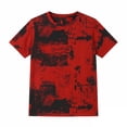 thumbnail image 6 of Gelikeya Boys Abstract Graffiti Print T-Shirt, Kids Short Sleeve Crew Neck Casual Tee, Cool Streetwear Top for School Play & Outings (Red, 4-5 Years), 6 of 8