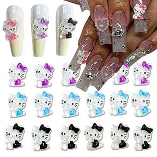 Tezocr Kawaii Nail Charms Hello Kitty Nail Charms for Acrylic Nails Cute  Nail Jewelry Design Hello Kitty Nail Art Charms for Women Girls Cartoon  Nail Diamond Decoration DIY Manicure Accessories Multicolor