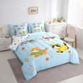 thumbnail image 2 of Manfei Cartoon Kitten Cat King Bedding, Rustic Floral King Bed in a Bag, Sky Blue, Polkadot Reversible, 7-Piece, 2 of 6