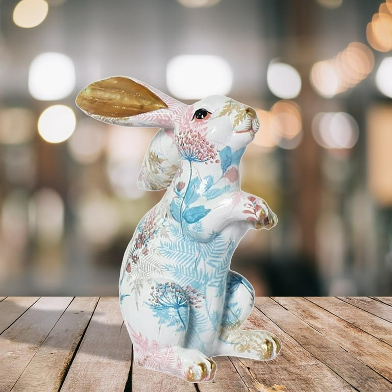 Creative Rabbit Statue Bunny Figurine Collectibles Artwork Cute