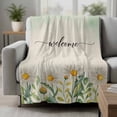 thumbnail image 2 of Flower Floral Blanket Soft Cozy Warm Throw Blanket for Couch, Plush Fuzzy Flannel Fleece Blankets for Sofa, White Daisies Wildflower Vintage Plant Bed Blankets Lightweight Gifts for Women, 32"x48", 2 of 9