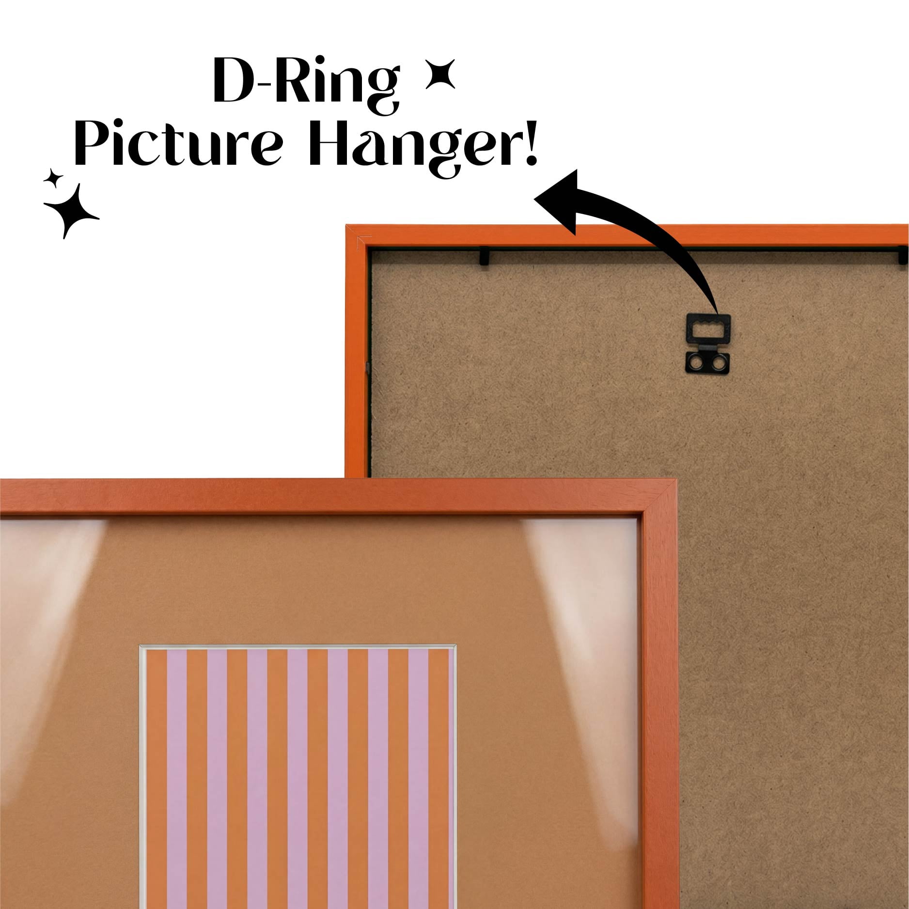 Urban Shop 12 x 12 Orange Wood Picture Frames, 2-Pack, Displays 6 x 8 Photo with Mat