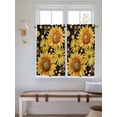thumbnail image 2 of Sunflower Living Room Curtains 2 Panel, Yellow Floral Elegant Pastoral Flowers Watercolor Cafe Window Treatment, Farmhouse Bedroom Bathroom Kitchen Curtains Drapes 104"x45", 2 of 6