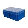 thumbnail image 1 of Caja de almacenamiento de hierro, caja de metal, caja vacía portátil, contenedor de almacenamiento para manuales, suministros de artesanía, velas, Azul, 1 of 8