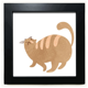 thumbnail image 1 of Brown Fat Cat animal acuarela Mesa de pared con marco cuadrado negro, 1 of 4