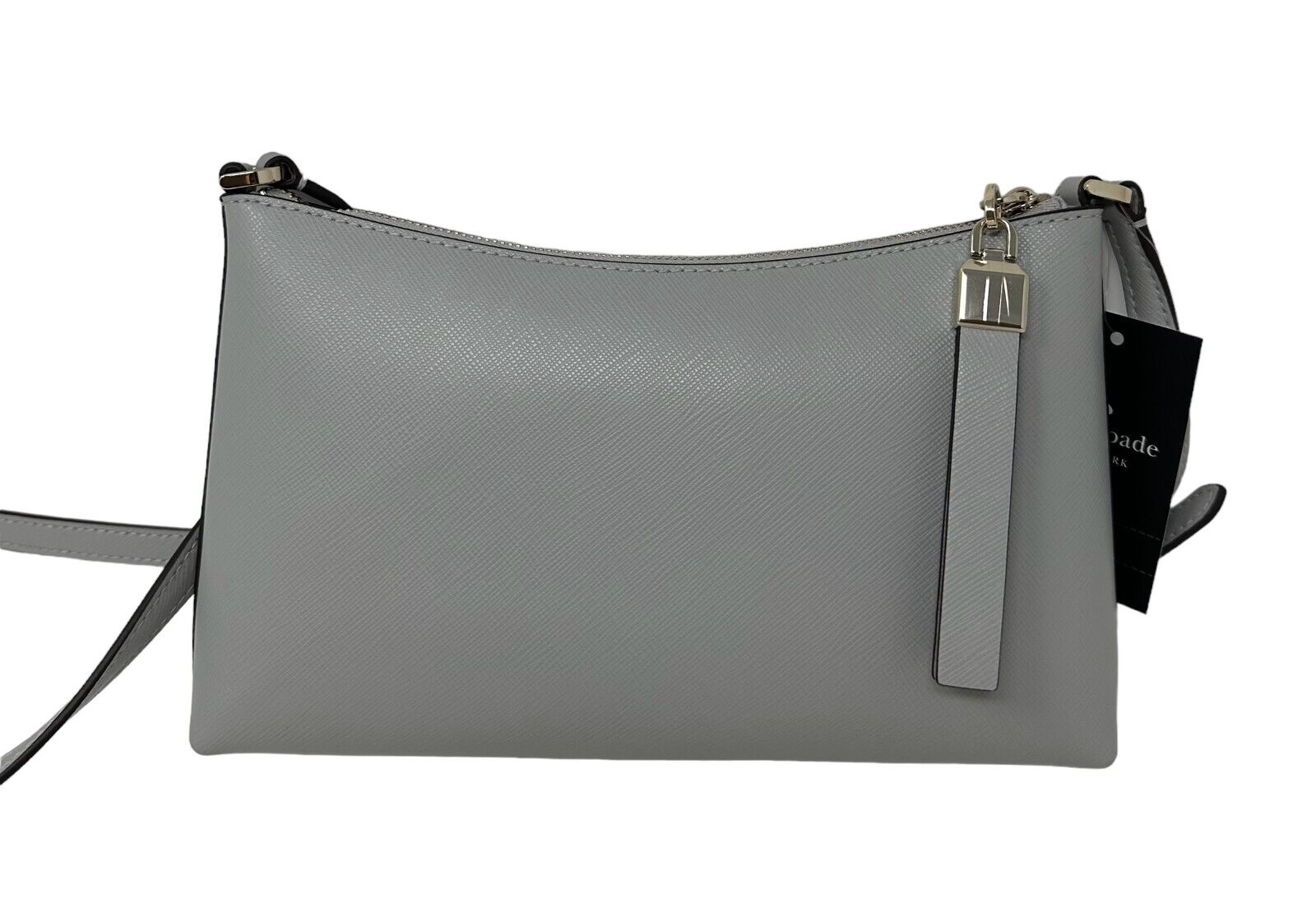 Kate Spade Saffiano Leather Sadie Platinum Grey Crossbody Bag KE594 $259